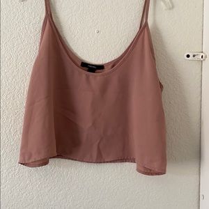 pink flowy tank crop top